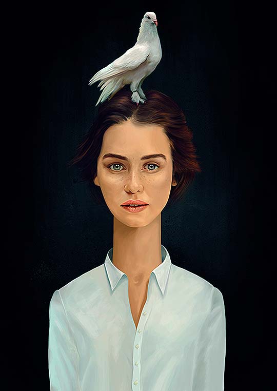 Ilustración y retratos emotivos de Krisztian Tejfel